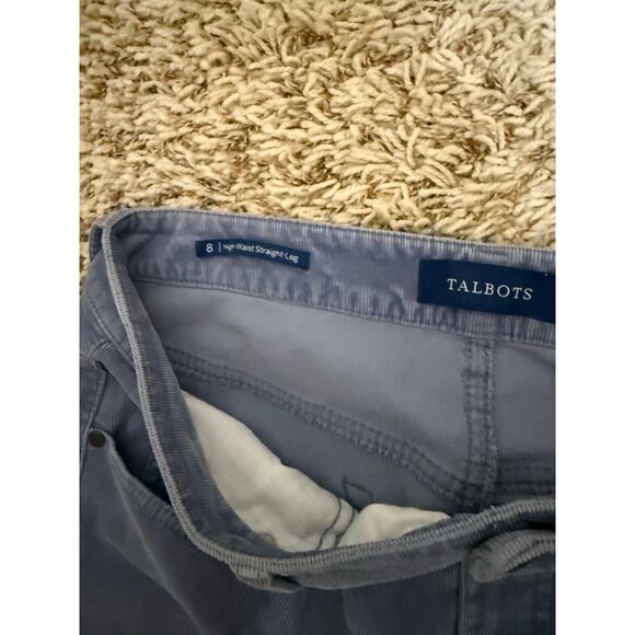 Talbots Women’s Size 8 High Waist‎ Corduroy Pants Blue Straight Leg Fall - Picture 3 of 3